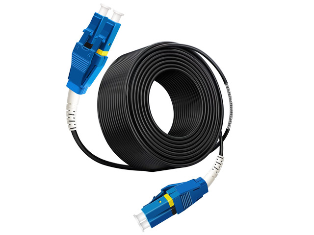 75 Meters Uniboot LC to LC Outdoor Armored Fiber Patch Cable, Low Friction Single Mode Duplex Fiber Optic Cable Jumper Optical Patch Cord, 9/125um,...