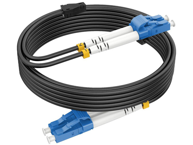 300ft/92m Outdoor Fiber Optic Cable, LC to LC Single Mode Fiber Patch Cables Armored (OS1/OS2 Compatible), 10GB 9/125um LSZH OD 3.0MM Black