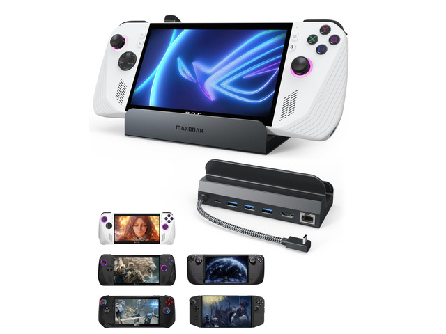 Upgraded Docking Station 4K@120Hz for ROG Ally X/Steam Deck OLED/Legion Go (S) /MSI Claw, 6-in-1 Steam Deck Dock with HDMI 2.1, 3*USB-A 3.0,...