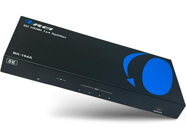 OREI 8K HDMI Splitter 1 in 4 Out, Downscaler & Audio Extractor Up to 8K 1x4 Duplicate/Mirror Screen with Audio Extractor UltraHD Supports...