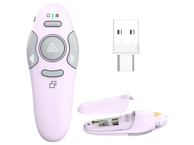 Presentation Clicker Wireless Presenter Remote, Purple, A-C Clicker for PowerPoint Presentation Remote, PowerPoint Slide Advancer for...