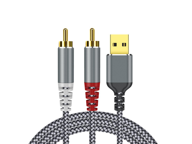 Compatible with USB to RCA Audio Cable,16FT USB to 2RCA Male Stereo Y Splitter Adapter for USB A Laptop, Linux, Windows, Desktops, PS4 and...