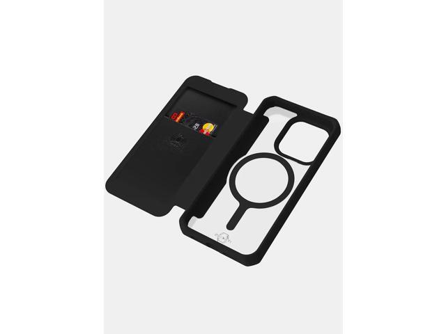 Itskins Hybrid R Folio MagSafe Case For iPhone 15 Black Clear