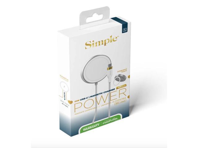 Simple 15w Usb-C Magnetic Magsafe Puck Charger 4 Ft