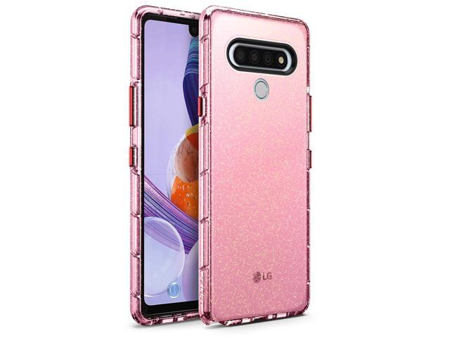 Zizo Surge Series LG Stylo 6 Case Ombre Glitter Pink Customizable Buttons