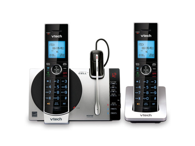 DS6771-3 Connect to Cell, Cordless Phone with Answering Machine, DECT 6.0 Headset+2 Handset Intercom, Bluetooth, Caller ID/Call Waiting, Expandable...