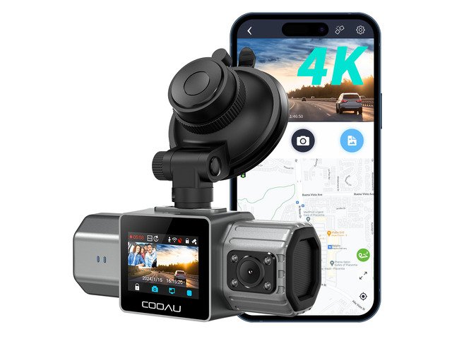 4K Dual Dash Cam, Built-in GPS Wi-Fi, 2.5K+1080P Dash Cam Front and Inside with Infrared Night Vision, Dash Camera with Parking Mode, Loop...