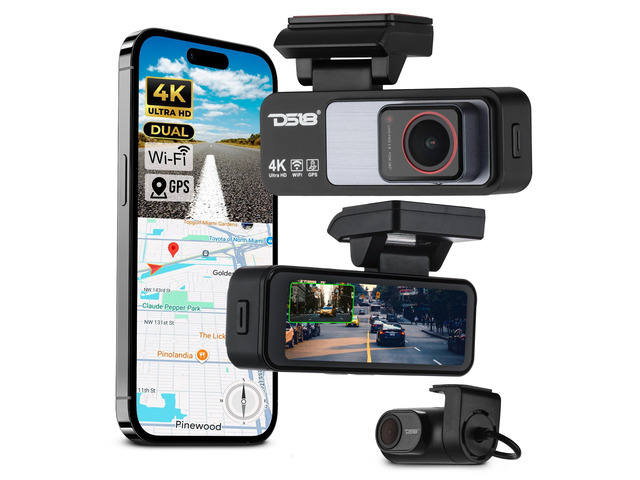 Eagle-M2 4K Dash Cam Dual Front and Rear, WiFi GPS Dash Cam with Night Vision, Parking Mode, Super Capacitor, Wide Angle, G-Sensor, Includes 64GB...