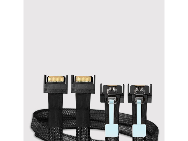 ICY DOCK MICO 8i SFF-TA-1016 to 2X MCIO 4i SFF-TA-1016 Cable 0.5M - MB413L-B