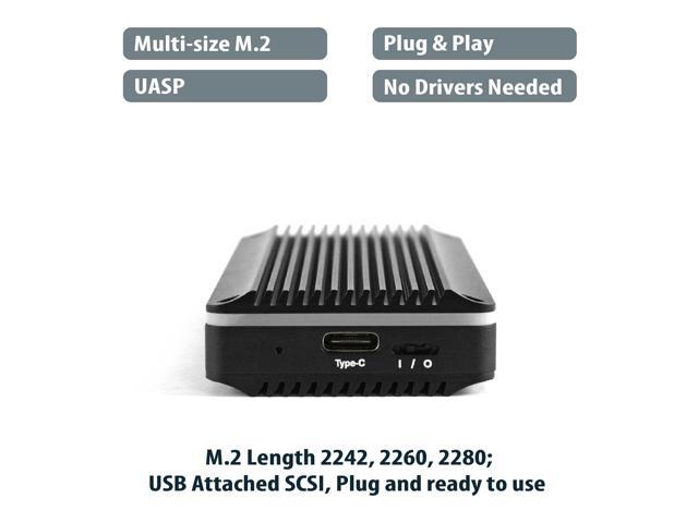Vantec M.2 NVMe SSD to USB 3.1 Gen 2x1 Type C Syncable RGB Enclosure (NST-210C3-RGB), Small and Portable,Black