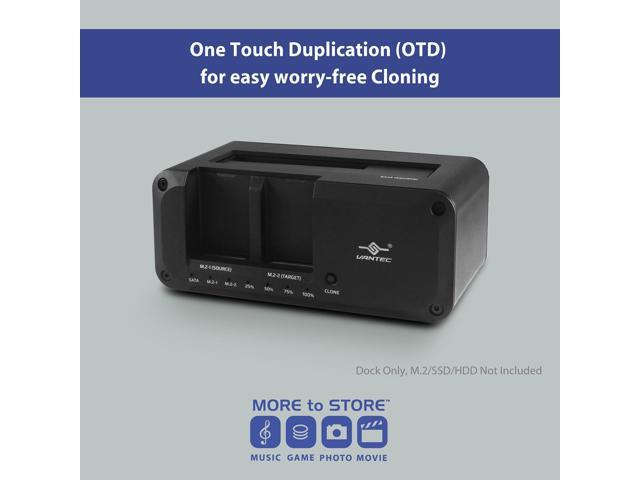 Vantec JX, USB 3.2 Gen 2x1, Triple Bay Dock (Dual M2, SATA) with Clone Function (NST-DM12C31)