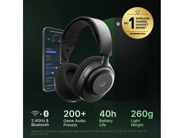 SteelSeries - Arctis Nova 3X Wireless Gaming Headset for Xbox, PlayStation, PC, Mobile, Handhelds, and Switch - Black - image 8
