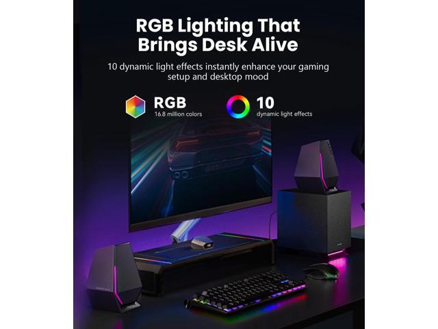 Edifier - G1500 MAX 2.1 Bluetooth Gaming Speakers with RGB Lighting (3-Piece) - Black - image 12