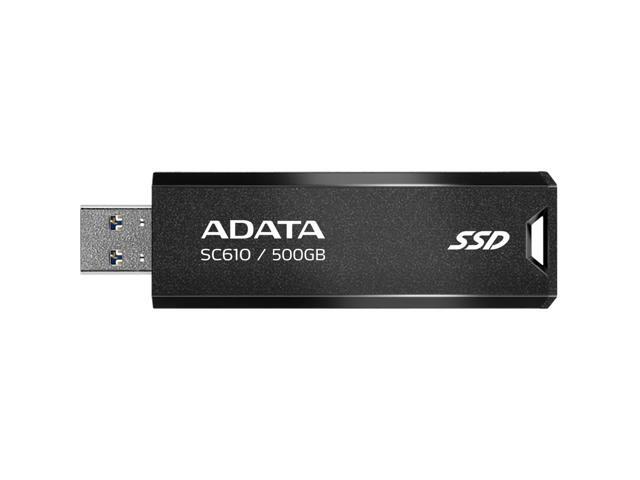 ADATA SSD External 500GB SC610 Read Speed 550MB/s USB 3.2 Gen 2 USB-A SC610-500G-CBK/RD