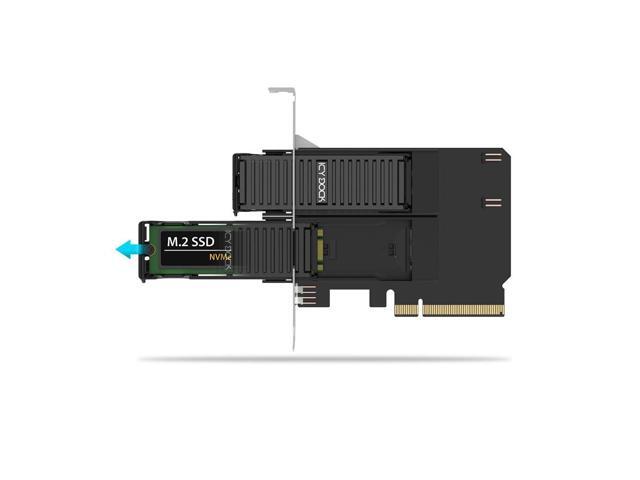 Removable Dual M.2 NVMe SSD to PCIe 4.0 x8 Mobile Rack Adapter Card for PCIe Expansion Slot ExpressSlot Core MB312M4P-B