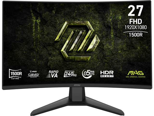 MAG 274CF X24 27-inch 1920 x 1080 (FHD) Gaming Monitor, 240Hz, AMD FreeSync Premium, HDR Ready, HDMI, VGA Port, VESA, Tilt, 0.5ms, Black