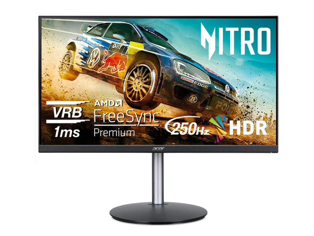 Nitro 24.5' Full HD 1920 x 1080 PC Gaming Monitor AMD FreeSync Premium Up to 250Hz Refresh 1ms (VRB) ZeroFrame ErgoStand 1 x Display...