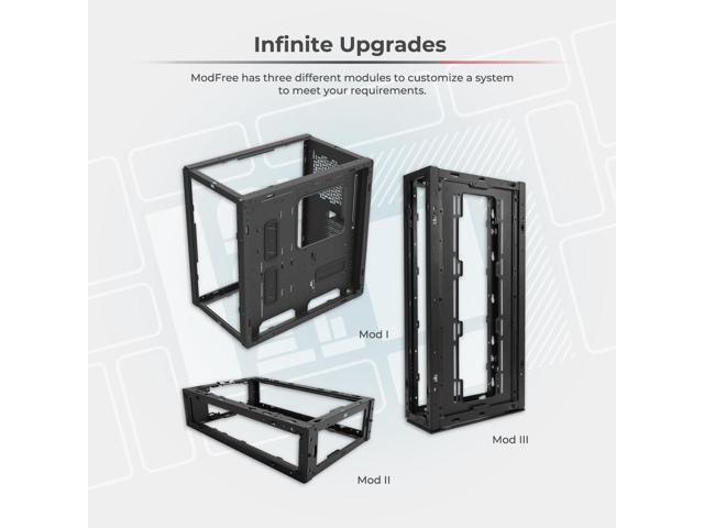 InWin ModFree Base, E-ATX, Full Tower Case, High Airflow, Support 120mm or 140mm Fans and up to 280mm AIO, Modular Design for expandability,...