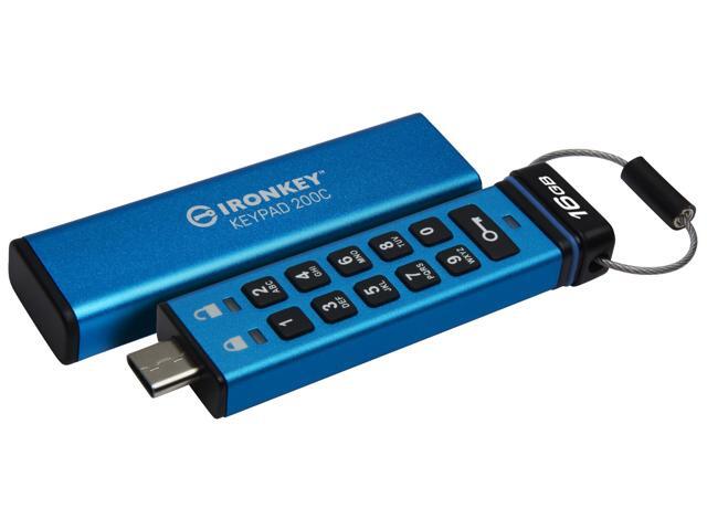 IronKey Keypad 200 16GB USB 3.2 Gen 1 Type C Flash Drive IKKP200C16GB