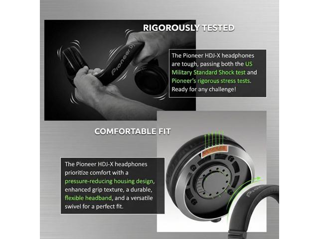 Pioneer DJ HDJ-X5 Over-Ear DJ Headphones - Black Bundle with Case and Austin Bazaar Polishing Cloth