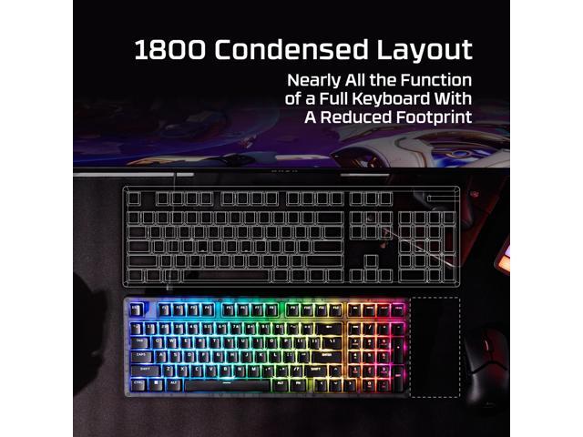 HyperX - Origins 2 1800 Wired Mechanical Linear Red Switch Gaming Keyboard with RGB Back Lighting - Black - image 12