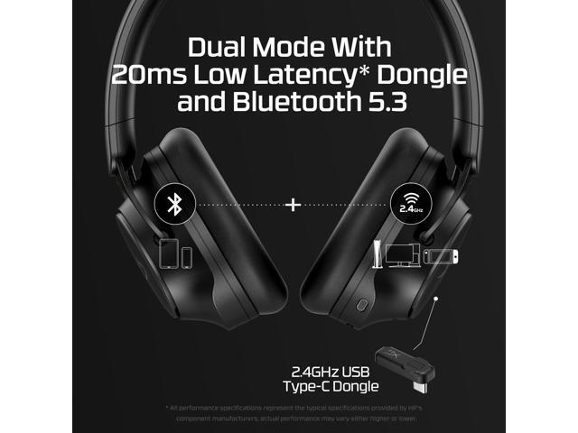 HyperX - Cloud MIX 2 Dual Wireless Gaming Headset for PC, PS5, PS4, Nintendo Switch, Steam Deck, and Mobile - Black - image 11