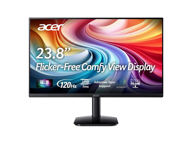 23.8in FHD 1920x1080 IPS 120Hz Office Monitor KA242Y G0bi 1ms, AdaptiveSync, sRGB 99%, HDMI, VGA, VESA Mountable, Bluelight Filter, Flickerless...