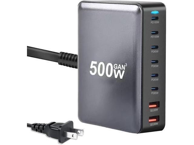 500W USB C Fast Charging Station Hub, 8 Port HUB Fast Charging Brick for Multiple Devices,PD PPS 100W Wall Charger Compatible with MacBook...