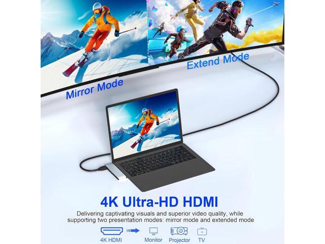 Surface Laptop 6/5/4/3 Hub Docking Station, USB-C Hub with 4K@30Hz HDMI, 2xUSB 3.0, USB-C, SD/TF Card Slot, 3.5mm Audio for Surface Laptop...