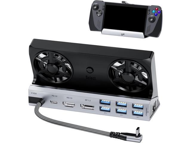 Dual Cooling Fans Multi Monitor 14 in 1 Steam Deck Docking Station with 4K@60 Hz,DP1.2,VGA 1080P 6 USB A,1000Mbps,Type C 100W PD, 40Gbps Adapter...