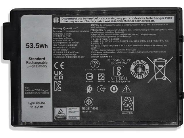 53.5Wh XVJNP Laptop Battery Replacement for Dell Latitude 5430 Rugged Latitude 7330 Rugged Series 6JRCP 06JRCP M0TN3 0M0TN3 KD1CT 451-BCWQ 11.4V