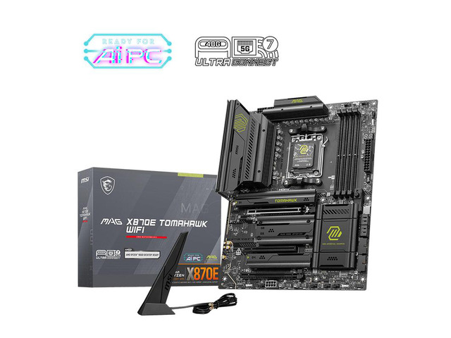 MSI MAG X870E TOMAHAWK WIFI AMD AM5 ATX Motherboard, X870E Chipset, Support Ryzen 7 9800X3D Ryzen 9 9850X3D 9950X3D, DDR5 8400+ OC, PCIe 5.0 M.2,...