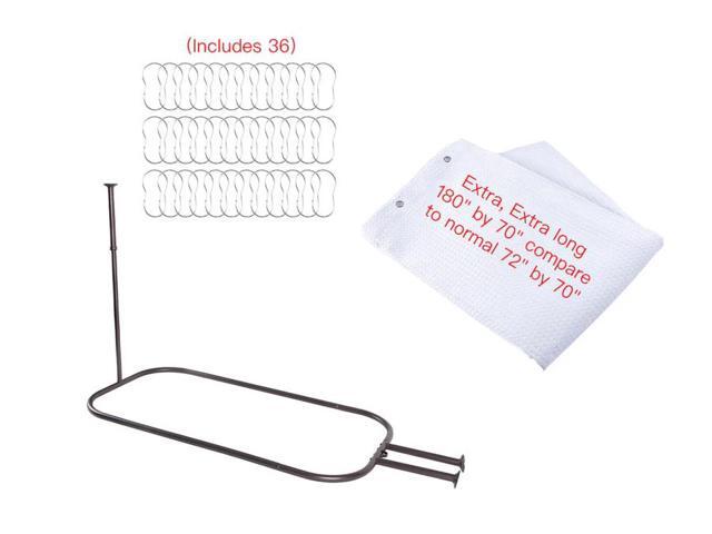 Utopia Alley Rustproof Aluminum Hoop Oval Shower Rod With Ceiling Support for Free Standing Clawfoot Tub, 64 Inch Extra Large Size by 26 Inch, Oil...