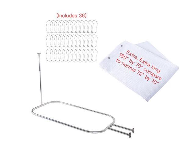Utopia Alley Rustproof Aluminum Hoop Oval Shower Rod With Ceiling Support for Free Standing Clawfoot Tub, 64 Inch Extra Large Size by 26 Inch,...