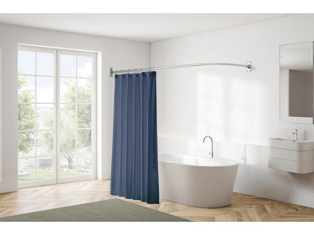 Utopia Alley 28-68' L-Shaped Corner Shower Rod, Non-Adjustable Rust-Free Large Space Shower Rod, Need Drilling, Chrome