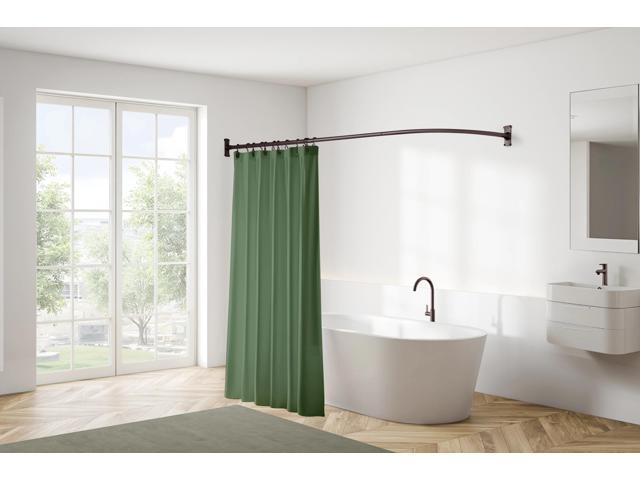 Utopia Alley 28-68' L-Shaped Corner Shower Rod, Non-Adjustable Rust-Free Large Space Shower Rod, Need Drilling, Oil Rubbed Bronze