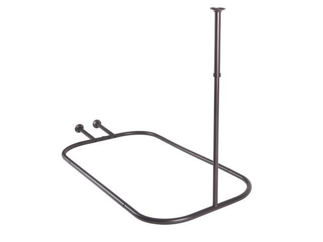 Utopia Alley Rustproof Aluminum Hoop Shower Rod With Ceiling Support for Clawfoot Tub, Extra Large 64 Inch Size by 26 Inch, Oil Rubbled Bronze