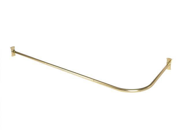 Utopia Alley 28-68' L-Shaped Corner Shower Rod, Non-Adjustable Rust-Free Large Space Shower Rod, Need Drilling, Gold