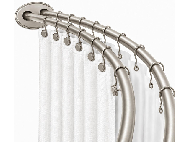 Utopia Alley Signature Aluminum Series Double Curved Shower Curtain Rod, Adjustable 45-72 Inch, Rustproof Aluminum, Dual Rod Design, Separates...