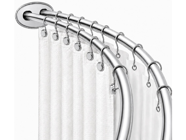 Utopia Alley Signature Aluminum Series Double Curved Shower Curtain Rod, Adjustable 45-72 Inch, Rustproof Aluminum, Dual Rod Design, Separates...
