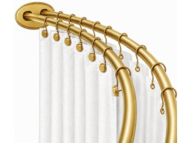 Utopia Alley Signature Aluminum Series Double Curved Shower Curtain Rod, Adjustable 45-72 Inch, Rustproof Aluminum, Dual Rod Design, Separates...
