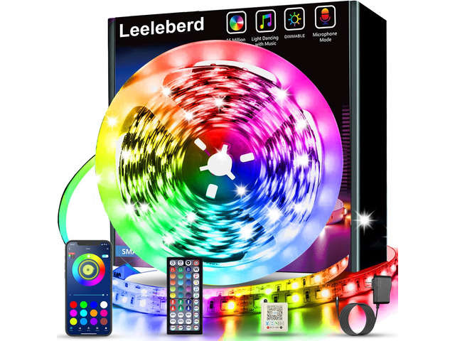 32.8ft Led Strip Lights Smart App Music Sync Color Changing RGB Led Light Strips Bluetooth LED Strips with Remote Led Lights for Bedroom Home...