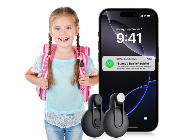Otag GPS Tracker for Kids Hidden 2pack, Security Tag with Pins Works with Find My (iOS only), Lost Mode, Anti-Removal Tracking Device for Children,...