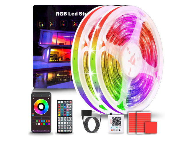 200FT RGB Led Lights for Bedroom with Remote & App Control, 2*100FT Music Sync Led Light Strip Color Changing Led Strip Lights, Dimmable DIY Led...