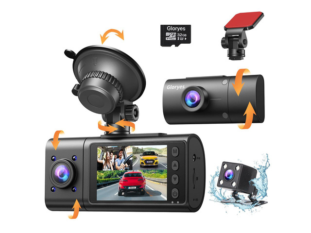 Dash Cam, 3 Channel Dash Cam Front and Rear Inside, Interior Car Camera, 2.5K/1440P Single Fr,Fr+Interior, Front+Rear Dash Camera for Cars Taxi...
