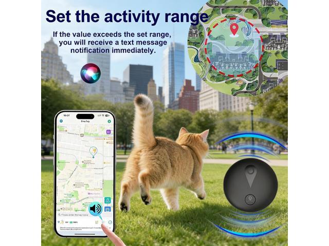 GPS Tracker for Dogs, Smart Collar with Real-Time Location - Pet Location Tracker with Holder, No Monthly Fee/No SIM Card, Works with iOS Find My,...
