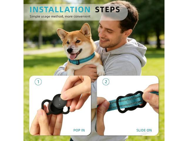 GPS Tracker for Dogs, Smart Collar with Real-Time Location - Pet Location Tracker with Holder, No Monthly Fee/No SIM Card, Works with iOS Find My,...