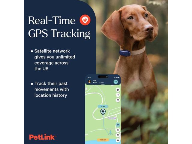 GPS Dog Tracker - Real-time Pet Tracker Collar - Waterproof Dog GPS Tracker with Virtual Fence