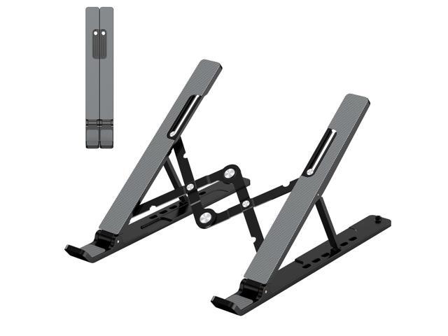 Adjustable Laptop Stand, Portable Laptop Riser for Desk, ABS+Silicone Foldable Ventilated Cooling Notebook Holder Stand for 10-15.6 Laptops, Tablets
