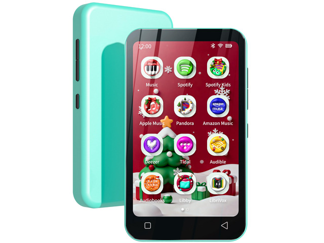 80GB Kids MP3 Player with Bluetooth, Pre-Installed Spotify, Spotify Kids, Audible, 4' WiFi MP4 Music Player (Blue)